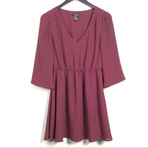 Forever 21 Womens Size S Burgundy Chiffon Skater